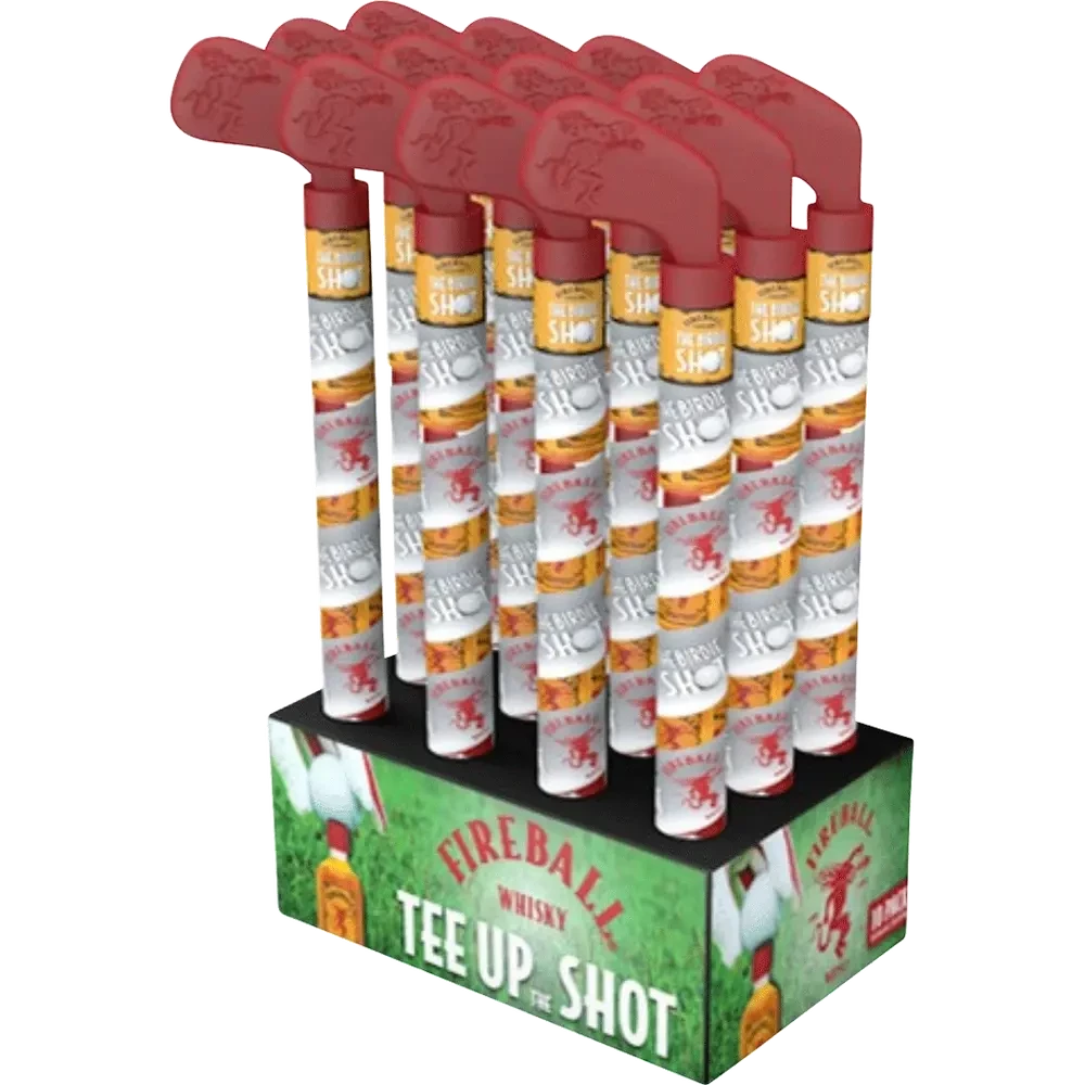 Fireball Cinnamon Whisky 50mL Shots Golf Stick/Bright Shooter 10-Pack