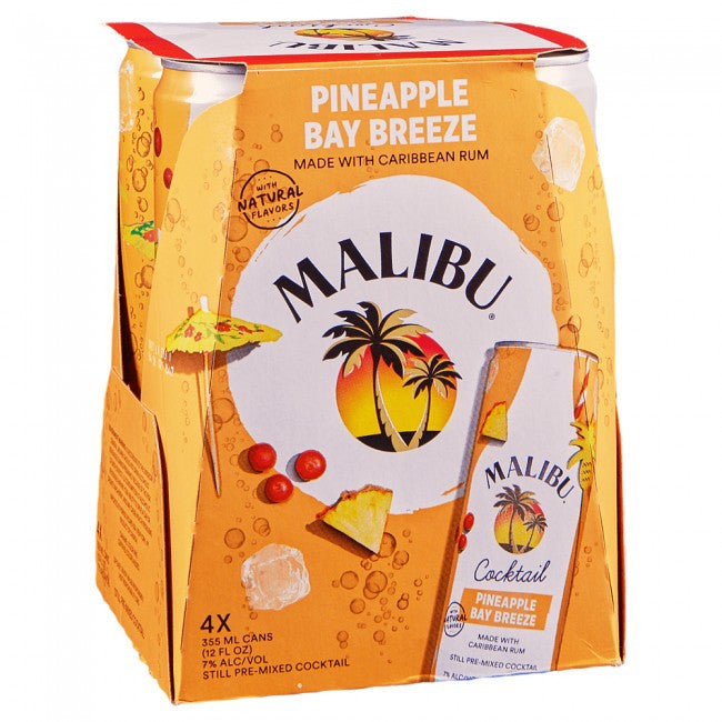 Malibu Pineapple Bay Breeze Canned Cocktail 4-Pack