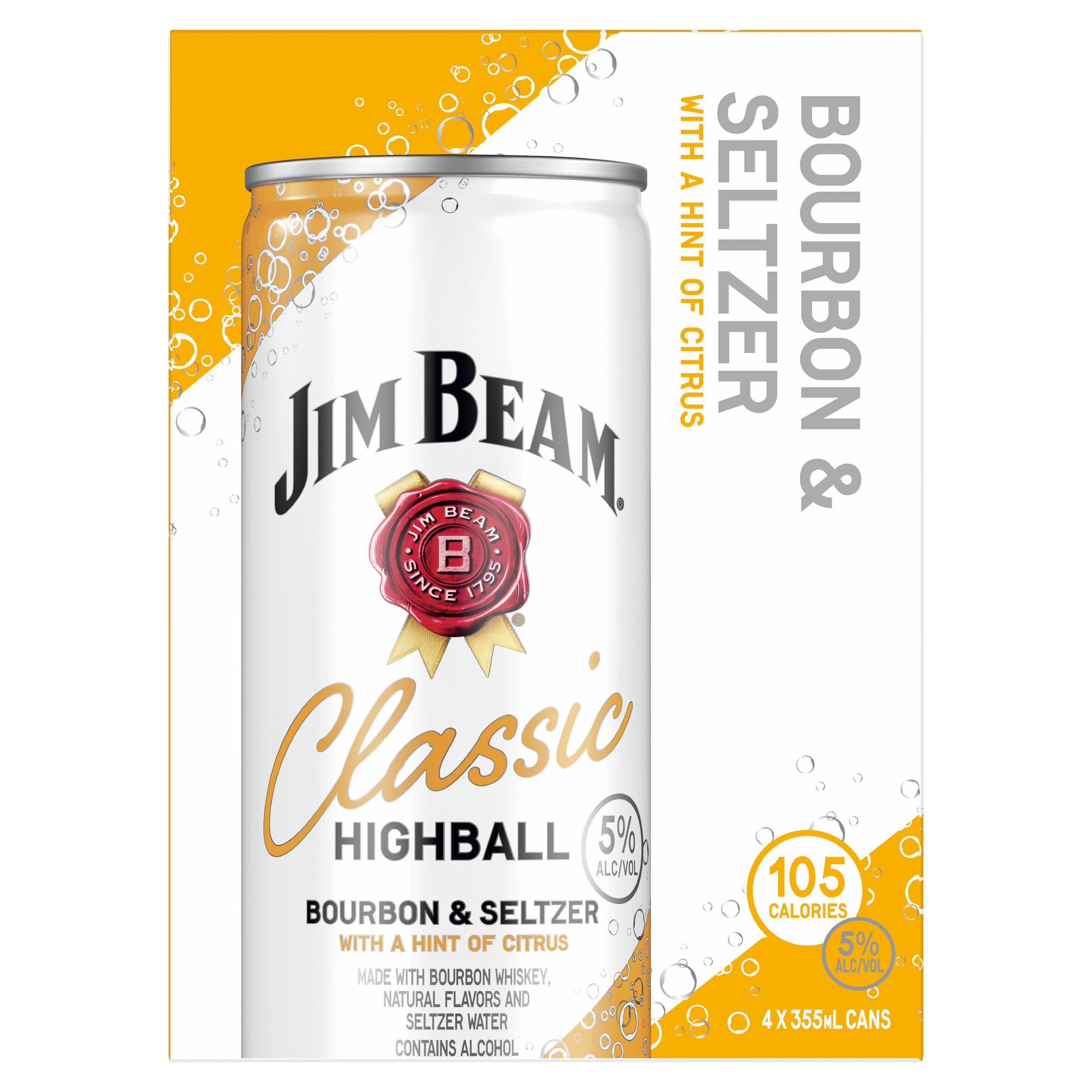 Jim Beam Classic Highball Bourbon Seltzer Ready-To-Drink 4-Pack