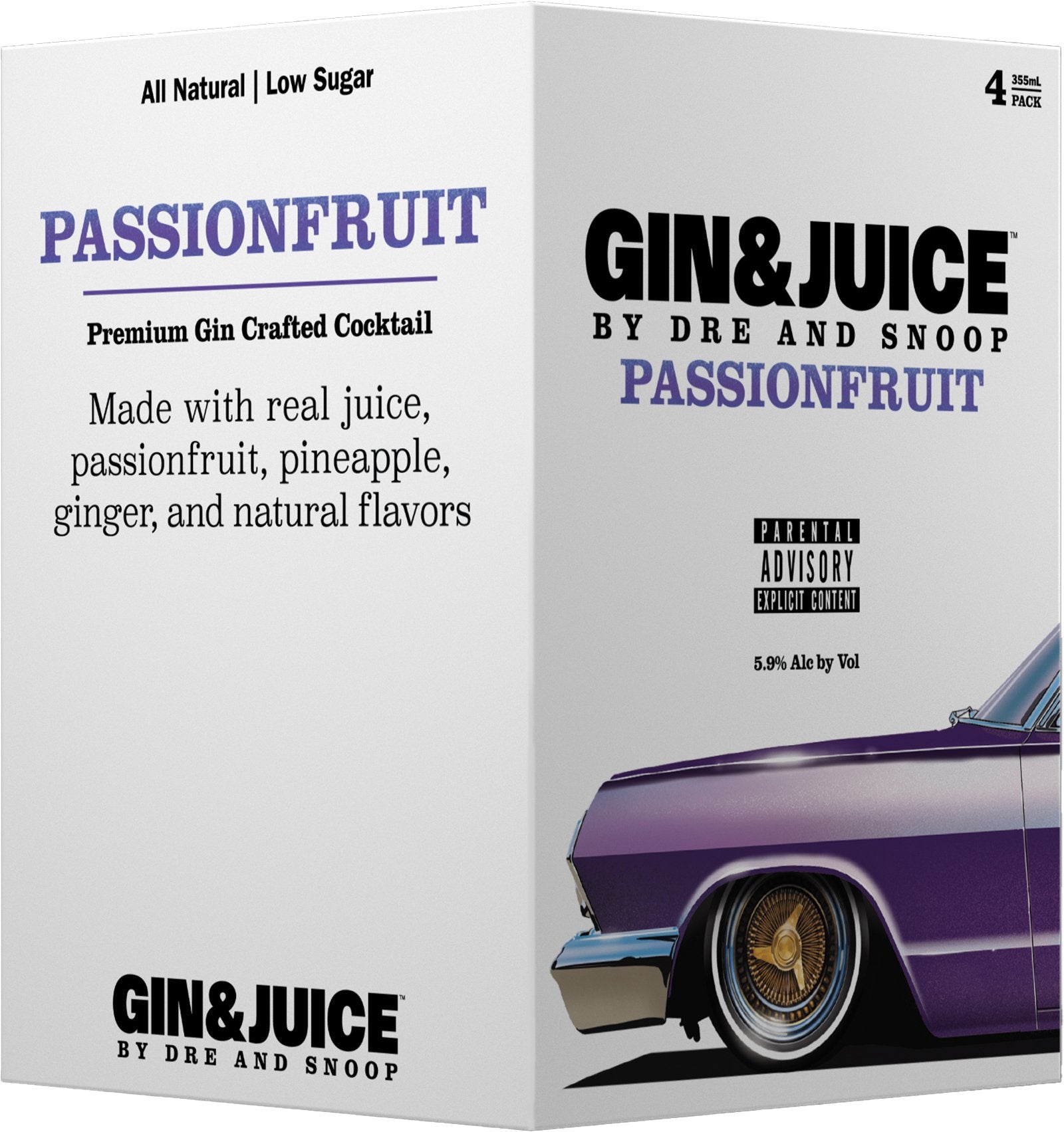 Gin & Juice By Dre and Snoop Passionfruit Cocktail (4-Pack)