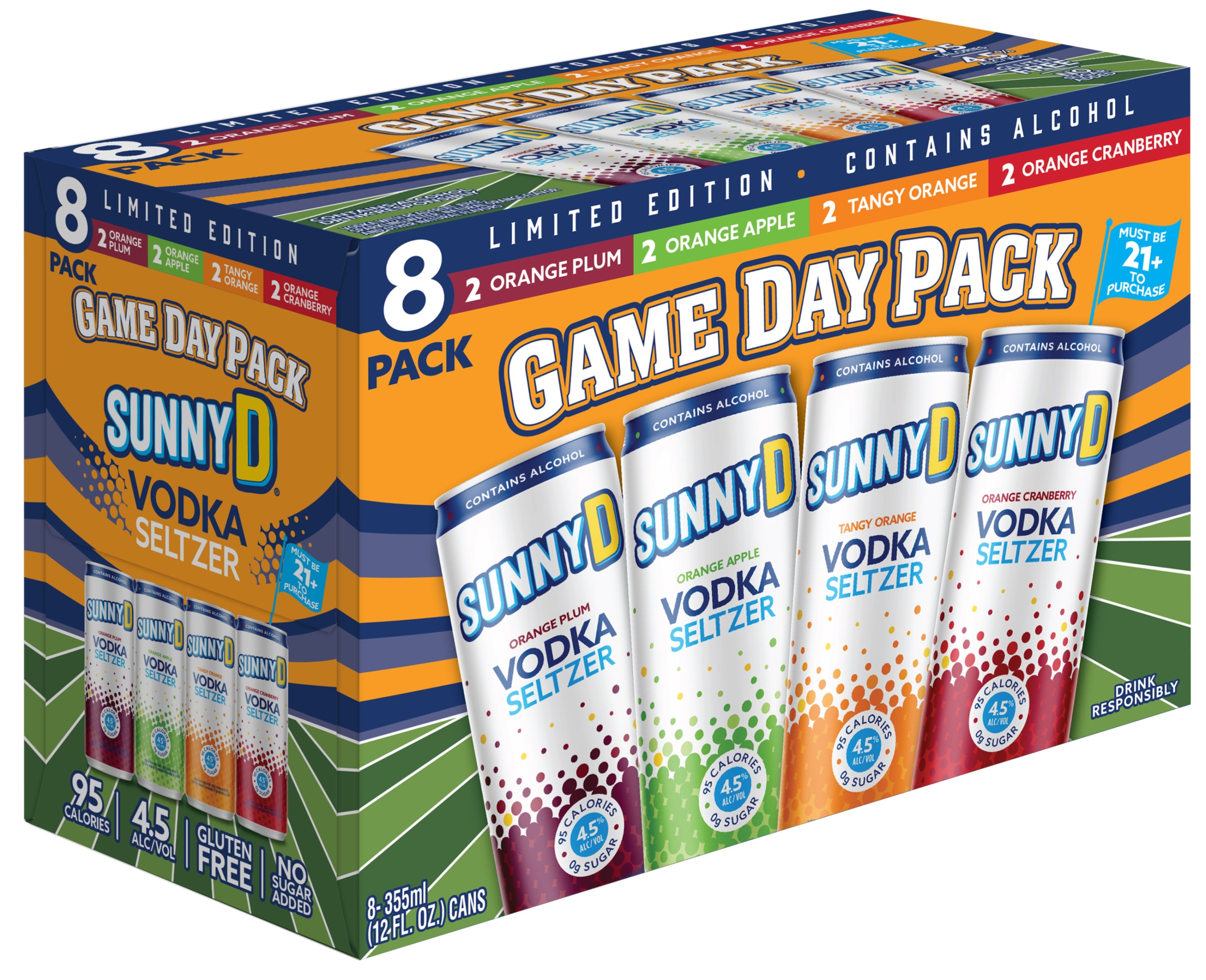 Sunny D Vodka Seltzer Summer Variety 8-Pack
