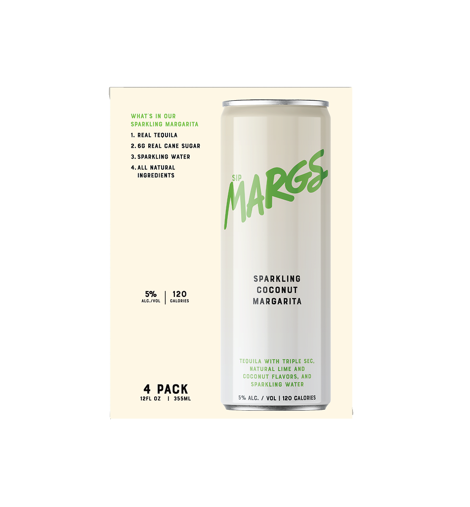 Sip MARGS Sparkling Coconut Margarita (4-Pack)