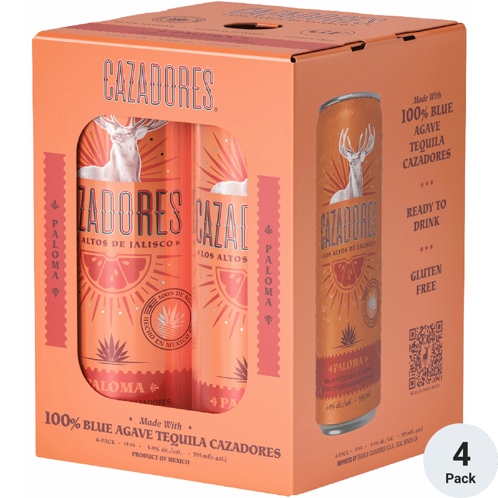 Tequila Cazadores Ready-to-Drink Paloma (4-Pack)