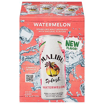 Malibu Watermelon Canned Cocktail 4-Pack