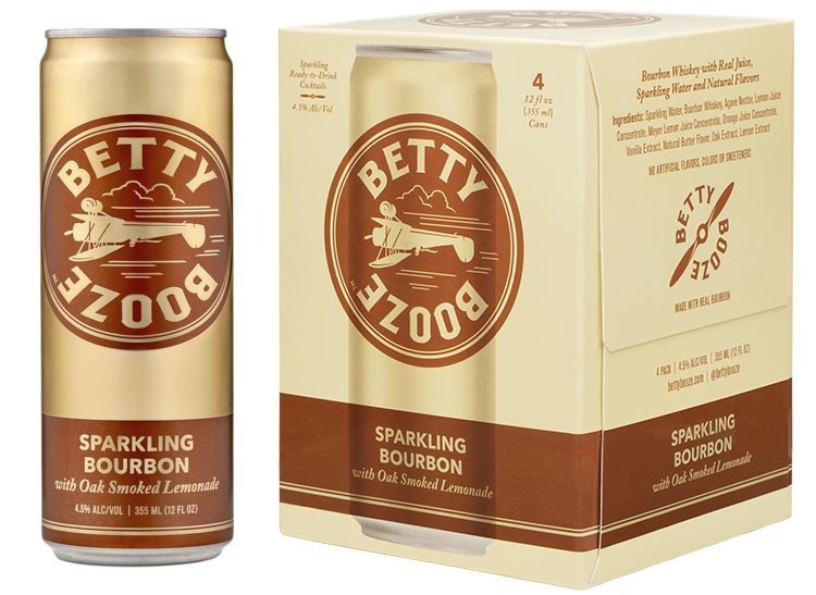 Betty Booze Sparkling Bourbon with Oak Smoked Lemonade