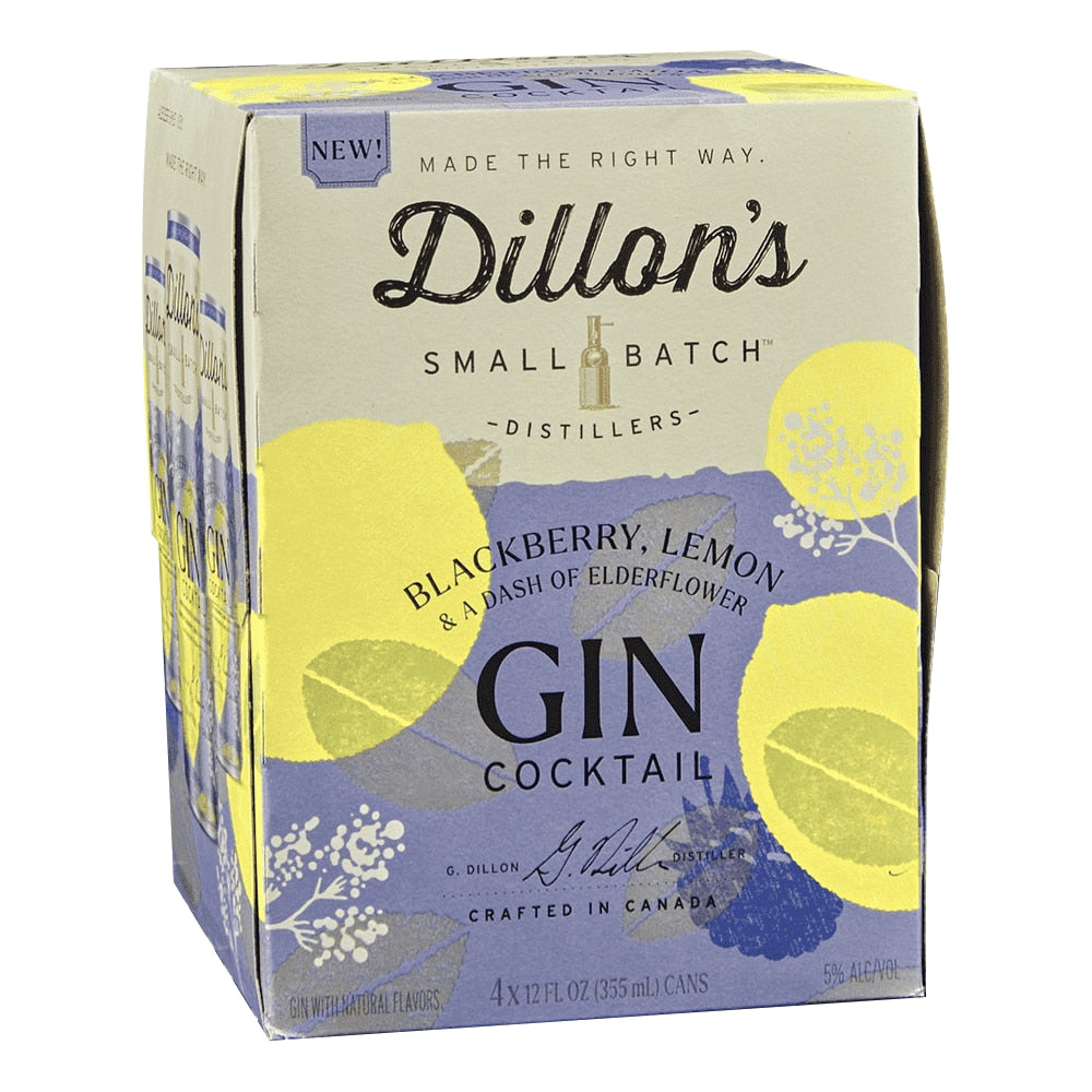 Dillon's Gin Ready-to-Drink Blackberry Lemon Cocktail (4-Pack)