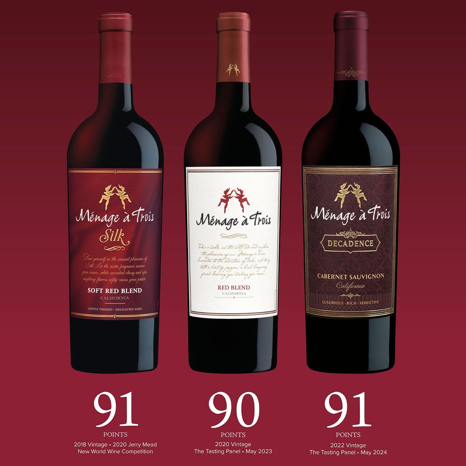 Menage A Trois Gift Set 3Pk Soft/Red/Dark