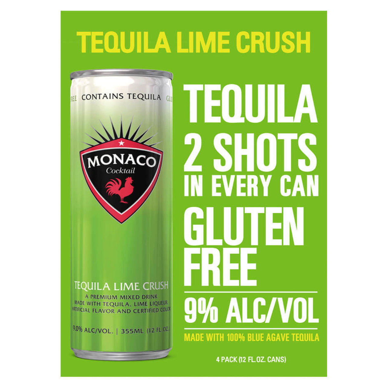 Monaco Tequila Lime Crush Cocktail 4-Pack