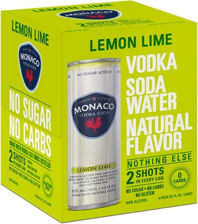 Monaco Lemon Lime Vodka Soda 4-Pack