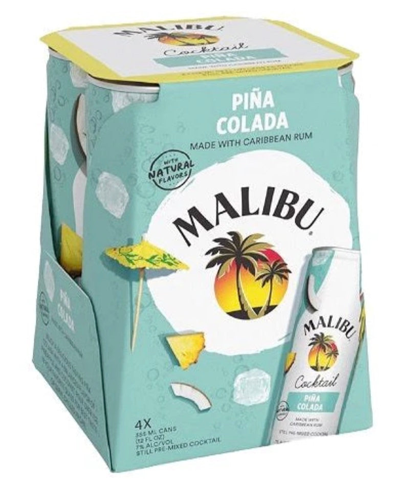 Malibu Piña Colada Canned Cocktail 4-Pack
