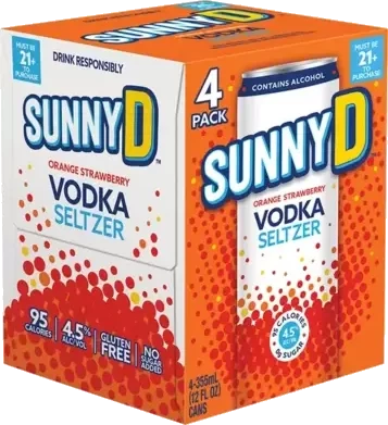 Sunny D Vodka Seltzer Orange Strawberry 4-Pack
