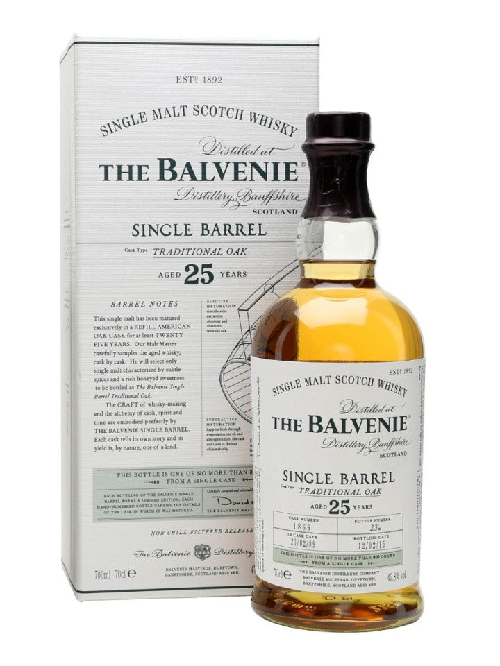 The Balvenie 25 Year Old Single Barrel Traditional Oak Single Malt Scotch Whisky