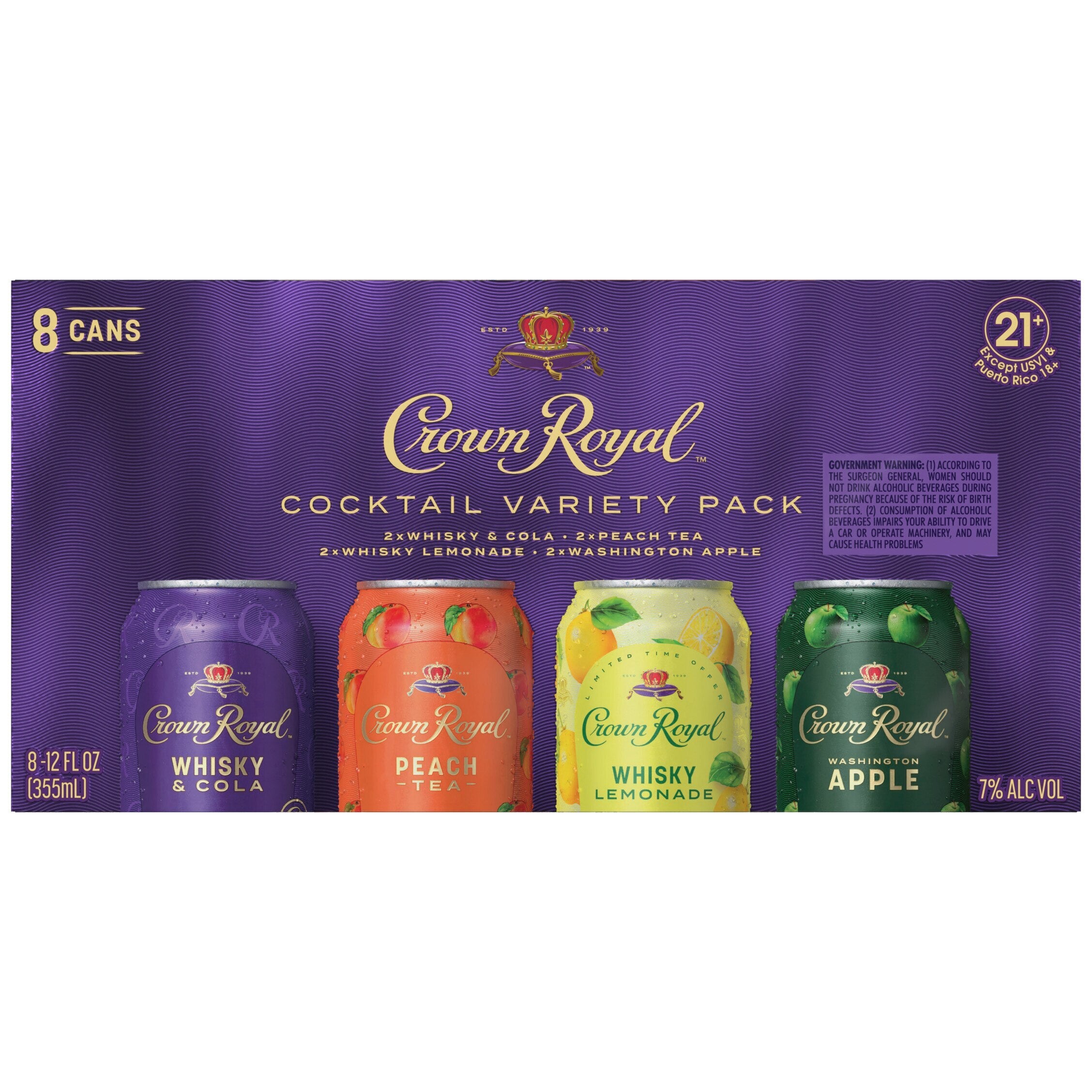 Crown Royal Whisky Lemonade Ready-to-Drink Canned Cocktail Variety Pack (8-Pack)